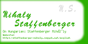 mihaly staffenberger business card